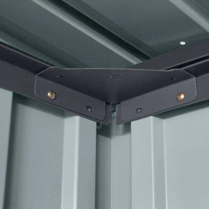 TMG Industrial 5 x 6 FT Apex Roof Metal Shed Pro Series, Galvanized corrugated metal, Apex roof design, Two air vents, TMG-MS0506