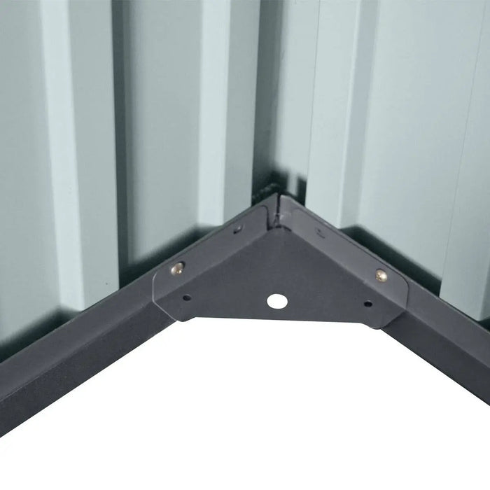 TMG Industrial 5 x 6 FT Apex Roof Metal Shed Pro Series, Galvanized corrugated metal, Apex roof design, Two air vents, TMG-MS0506