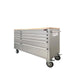 TMG Industrial 55” Stainless Steel Rolling Workbench, Rubberwood Tabletop, Lockable Drawers, Locking Wheels, TMG-WB5510S