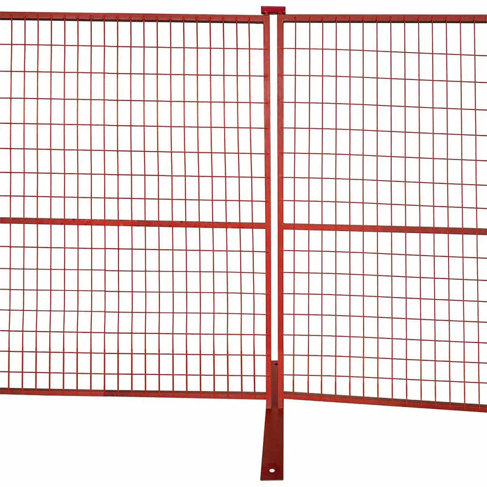 TMG Industrial 6’ x 10’ Temporary Construction Fence Panel w/Top Clips & Base Feet, Premium PVC Coating, TMG-FMC29