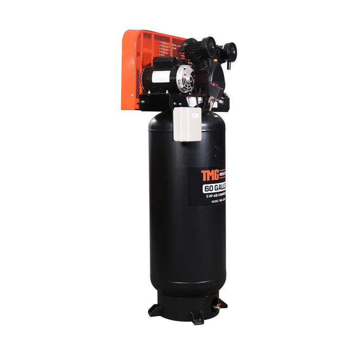 TMG Industrial 60 Gallon 5 HP Stationary Electric Air Compressor, 5 Min Fill Time, 230V Induction Motor, ASME Vertical Tank, TMG-ACE60