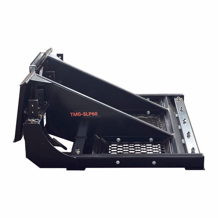 60" liukuohjattu maanmuokkauskone, säädettävät ja käännettävät ilmastushampaat, pultattavat leikkuuterät, irrotettava seula TMG-SLP60