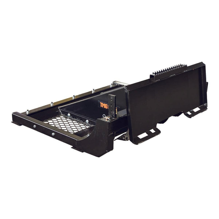 60" liukuohjattu maanmuokkauskone, säädettävät ja käännettävät ilmastushampaat, pultattavat leikkuuterät, irrotettava seula TMG-SLP60