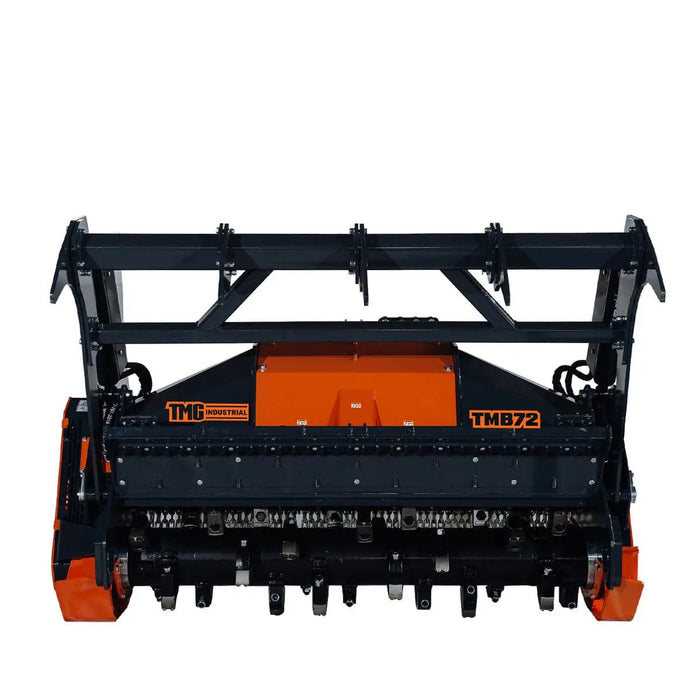 TMG Industrial 70” Forestry Brush Mulcher, Category 2 Hookup, Widia Cutting Teeth, 70-110 HP Tractors, 3-PTO Shaft Included, TMG-TMB72