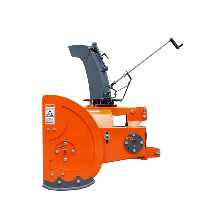 TMG Industrial 72” 3-Point Hitch Snow Blower, 25-90 HP, 24” Diameter Impeller, 360° Snow Chute, CAT 1 & CAT 2 Suspension, TMG-TBS72