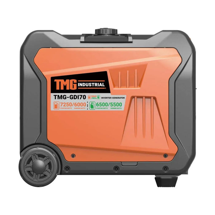 TMG Industrial 7250 Watt Digital Inverter Hybrid Portable Generator, Dual Fuel Capability (Gas/LPG), 6.5hrs 50% Load Run Time, CETL, ETL Certified For Canada/US, EPA Emissions Compliance, TMG-GDI70