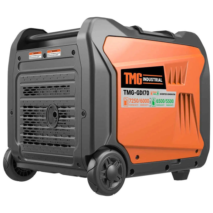 TMG Industrial 7250 Watt Digital Inverter Hybrid Portable Generator, Dual Fuel Capability (Gas/LPG), 6.5hrs 50% Load Run Time, CETL, ETL Certified For Canada/US, EPA Emissions Compliance, TMG-GDI70