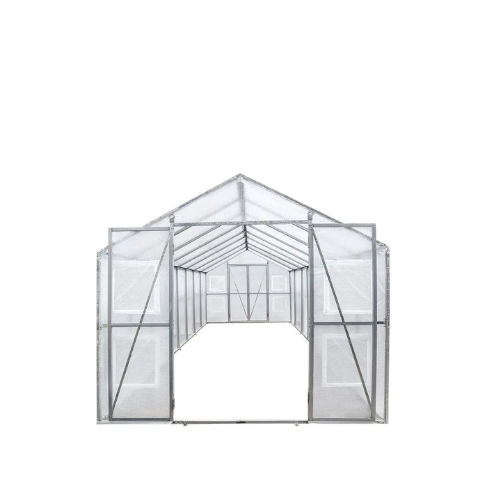 TMG Industrial 8’ x 26’ Greenhouse Grow Tent w/20 Mil Ripstop Leno Mesh PVC Cover, Galvanized Steel Frame, Roll-up Windows, TMG-GH826