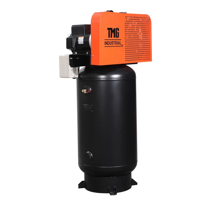 TMG Industrial 80 Gallon 7.5 HP Stationary Electric Air Compressor, 6 Min Fill Time, 230V Induction Motor, ASME Vertical Tank, TMG-ACE80