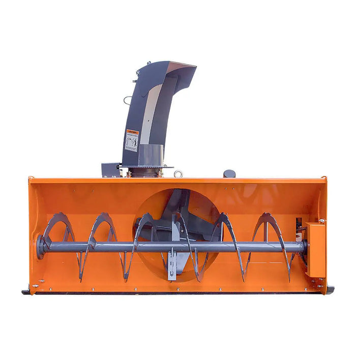 TMG Industrial 84” Skid Steer Snow Blower 45-75 HP Loader Required, 24” Diameter Impeller, 360° Motor Driven Snow Chute, TMG-SSB84
