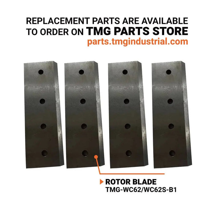 TMG Industrial Compact 3-Point Wood Chipper, 6" Chipping Capacity, Category 1 Hookup, 30-75 HP Tractor, PTO Shaft Included, TMG-WC65