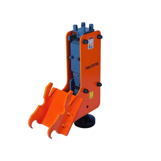 TMG Industrial Excavator Hydraulic Post Pounder, 700 Ft-lb Energy Class, 500-900 BPM, 8” Post Capacity, 4-7 Ton Excavator, TMG-EPD700