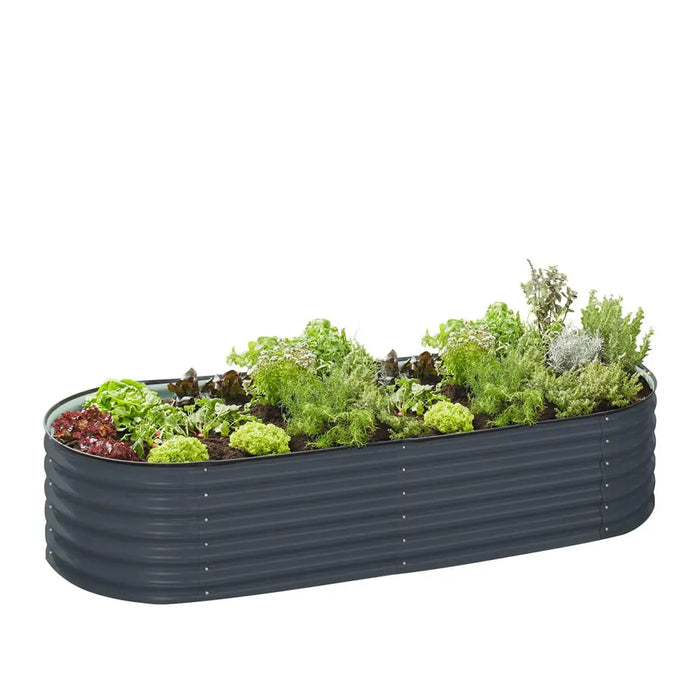 TMG Industrial Metal Raised Garden Bed Kit, 9-In-1 Modular Design, 18” Tall, Galvanized & Powder Coated, Rubber Edging, TMG-MGB96