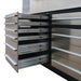 TMG Industrial Pro Series 10-FT 20 Drawer Stainless Steel Workbench Cabinet Combo, Stainless Steel Tabletop, Pegboard and Drawer Fronts, 20 Lockable Drawers, Wall-Mounted Cabinets, Adjustable Shelving, Fully All-in-one Welded Frame, TMG-WBC20DS