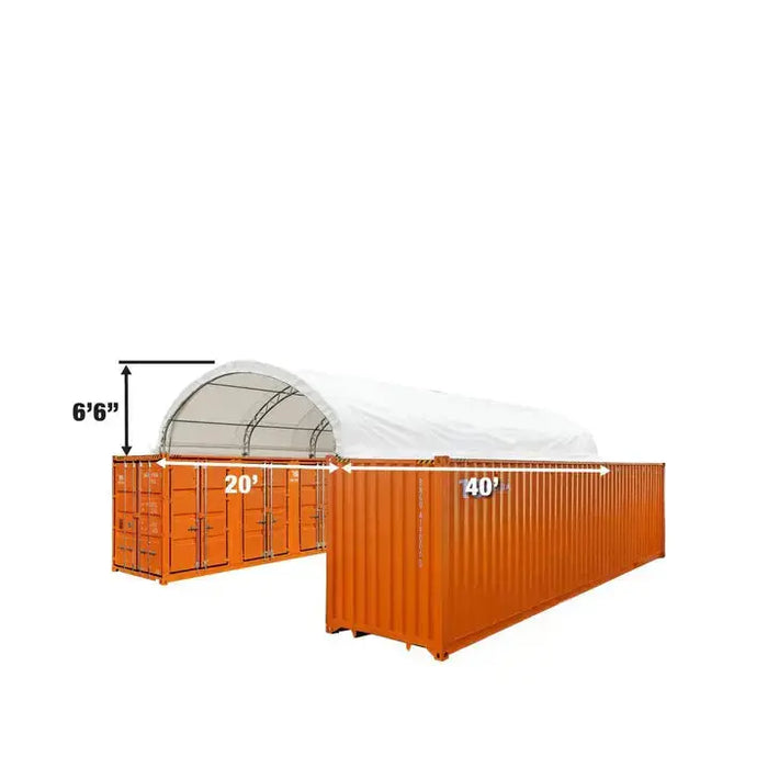 TMG Pro Series 6m x 12m Dual Truss Container Shelter, 576 g/m² PVC, TMG-DT2041CV TMG Industrial Australia