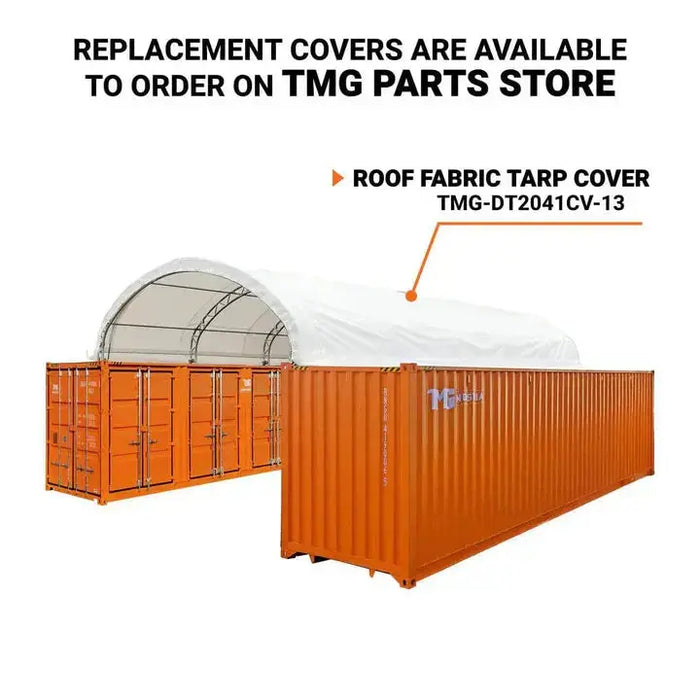 TMG Pro Series 6m x 12m Dual Truss Container Shelter, 576 g/m² PVC, TMG-DT2041CV TMG Industrial Australia