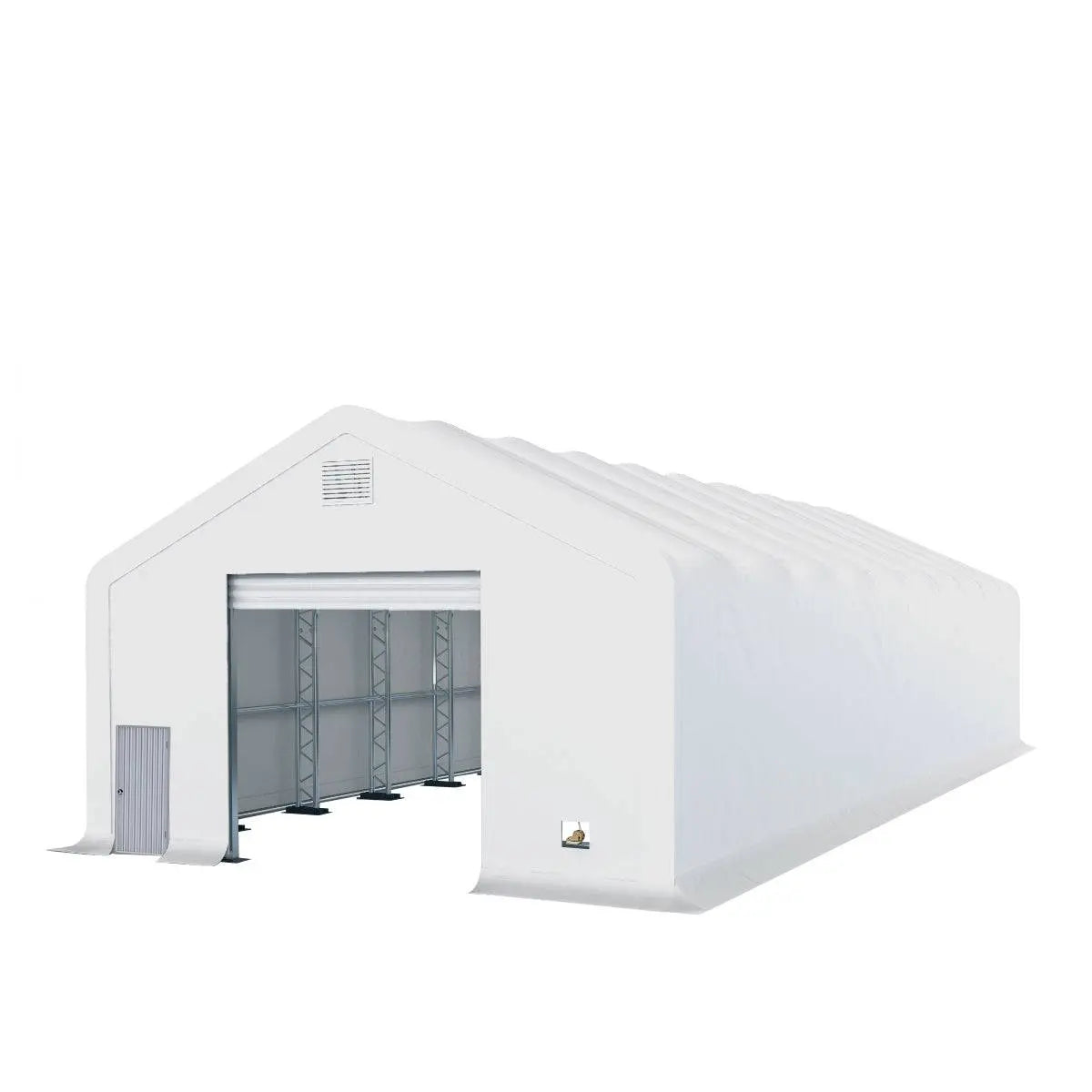 TMG Industrial Pro Series 30' x 80' Dual Truss Storage Shelter with Heavy Duty 17 oz PVC Cover & Drive Through Doors, TMG-DT3081-PRO