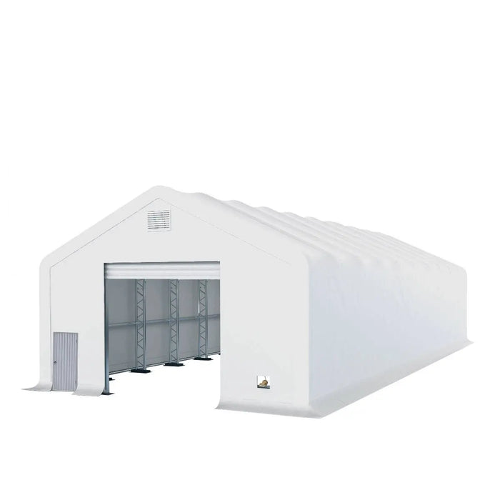 TMG Industrial Pro Series 30' x 80' Dual Truss Storage Shelter with Heavy Duty 17 oz PVC Cover & Drive Through Doors, TMG-DT3081-PRO