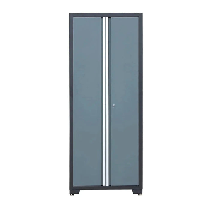 TMG Industrial Pro Series 8-Piece Garage Storage Cabinet Combo Set, Rubber Wood Tabletop, Recessed Aluminum Handles, TMG-GCC08B