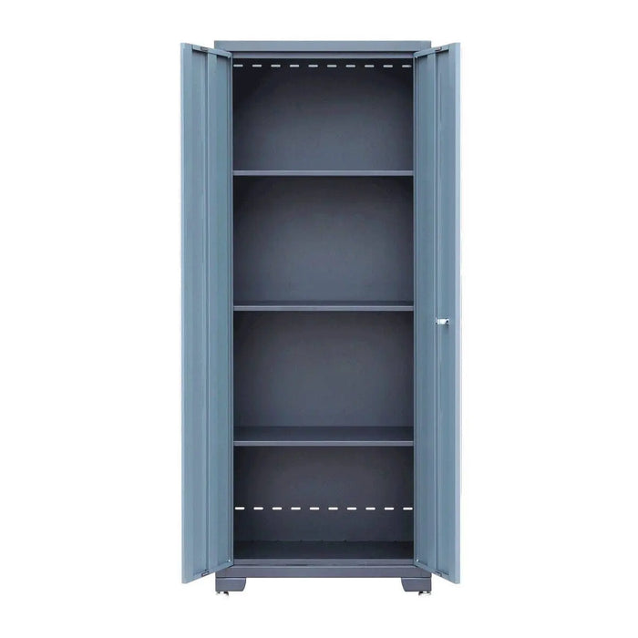 TMG Industrial Pro Series 9-Piece Garage Storage Cabinet Combo Set w/Rolling Cabinet, Rubber Wood Tabletop, Recessed Aluminum Handles, TMG-GCC09B