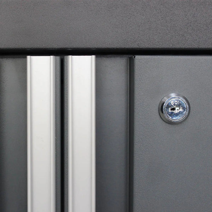 TMG Industrial Pro Series 9-Piece Garage Storage Cabinet Combo Set w/Rolling Cabinet, Rubber Wood Tabletop, Recessed Aluminum Handles, TMG-GCC09B