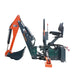 TMG Industrial Skid Steer Swivel Backhoe Attachment, 16” Bucket Included, 8’ Digging Depth, Foldable Stabilizers, TMG-SBH50