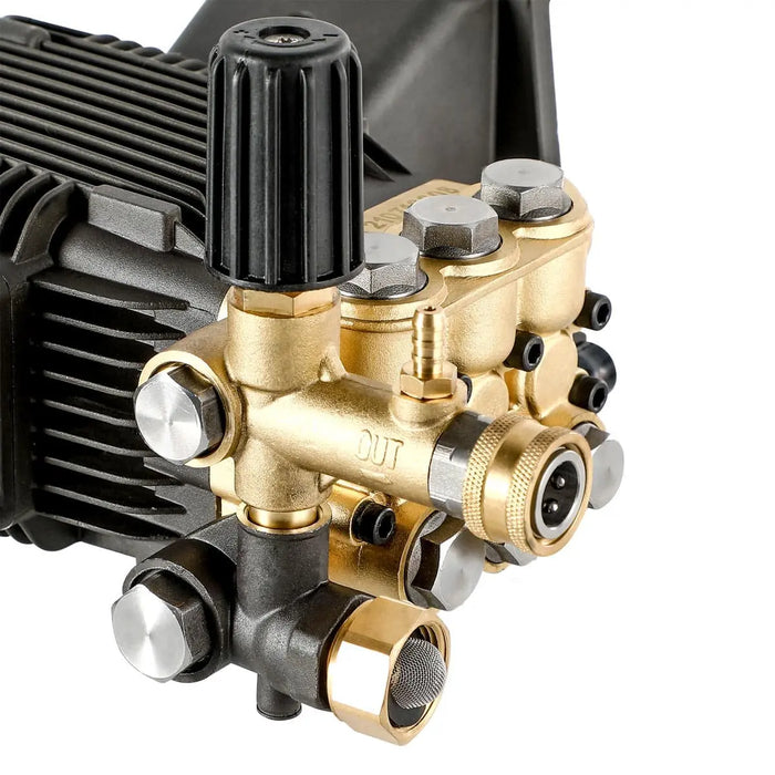 TMG Industrial Triplex Plunger Pressure Pump, Max. 4000 PSI, 5 GPM, 3400 RPM, 1” Hollow Shaft, Compatible Engine Power 9-15 HP, TMG-GWP40