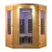 TMG LIVING 3 Person Corner Indoor FAR Infrared Sauna Room, Natural Canadian Hemlock, Bluetooth Speakers, Tempered Glass Door, TMG-LSN40