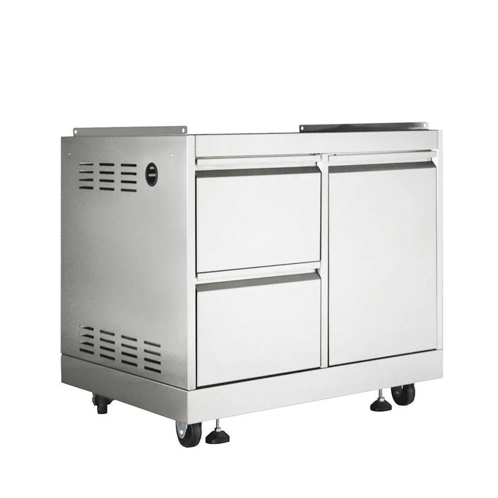 TMG Living Kitchen Pro Series 7-Piece Stainless Steel Modular Outdoor Kitchen Suite Set, 35” Refrigerator Cabinet, 32” BBQ, 4-Burner Gas Grill, Sink, Side Burner, Corner Cabinet, Pizza Oven, TMG-LKS12