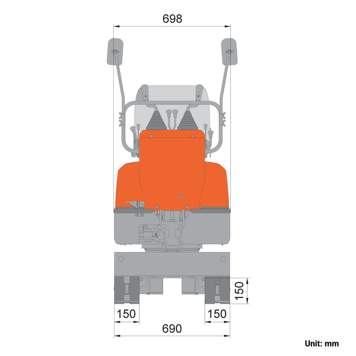 1365 Lb Mini Compact Excavator, 306cc/8.5HP Gas Engine, 11-½" Bucket Width, 2000 Lb Digging Force, TMG-MVE05 TMG Industrial CA