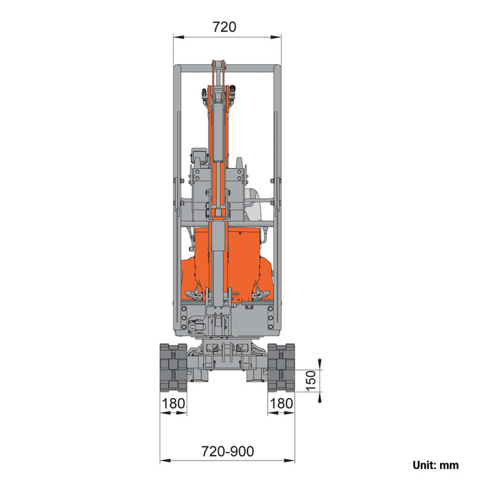 1000 kg Mini Compact Excavator, 420cc/14 HP Gas Engine, 350 mm Bucket Width, 1254 kg Digging Force, TMG-MVE07 TMG Industrial CA