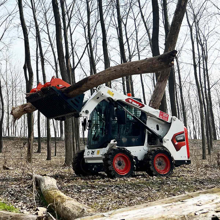 TMG Industrial 72” Skid Steer Skeleton Grapple Attachment, Universal Mount, 34” Arm Opening, 3” Tine Spacing, 2600 lb Weight Capacity, TMG-SG73
