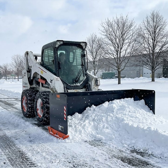 7’ Skid Steer Snow Pusher w/Steel Cutting Edge, Pivoting Wear Shoes, Side Braces, 40-70 HP, TMG-SP07 TMG Industrial