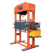 150 Ton Capacity Hydraulic Shop Press, Heavy Duty Pressing, Protective Grid Guard, Fully Welded H-Frame, TMG-SP150