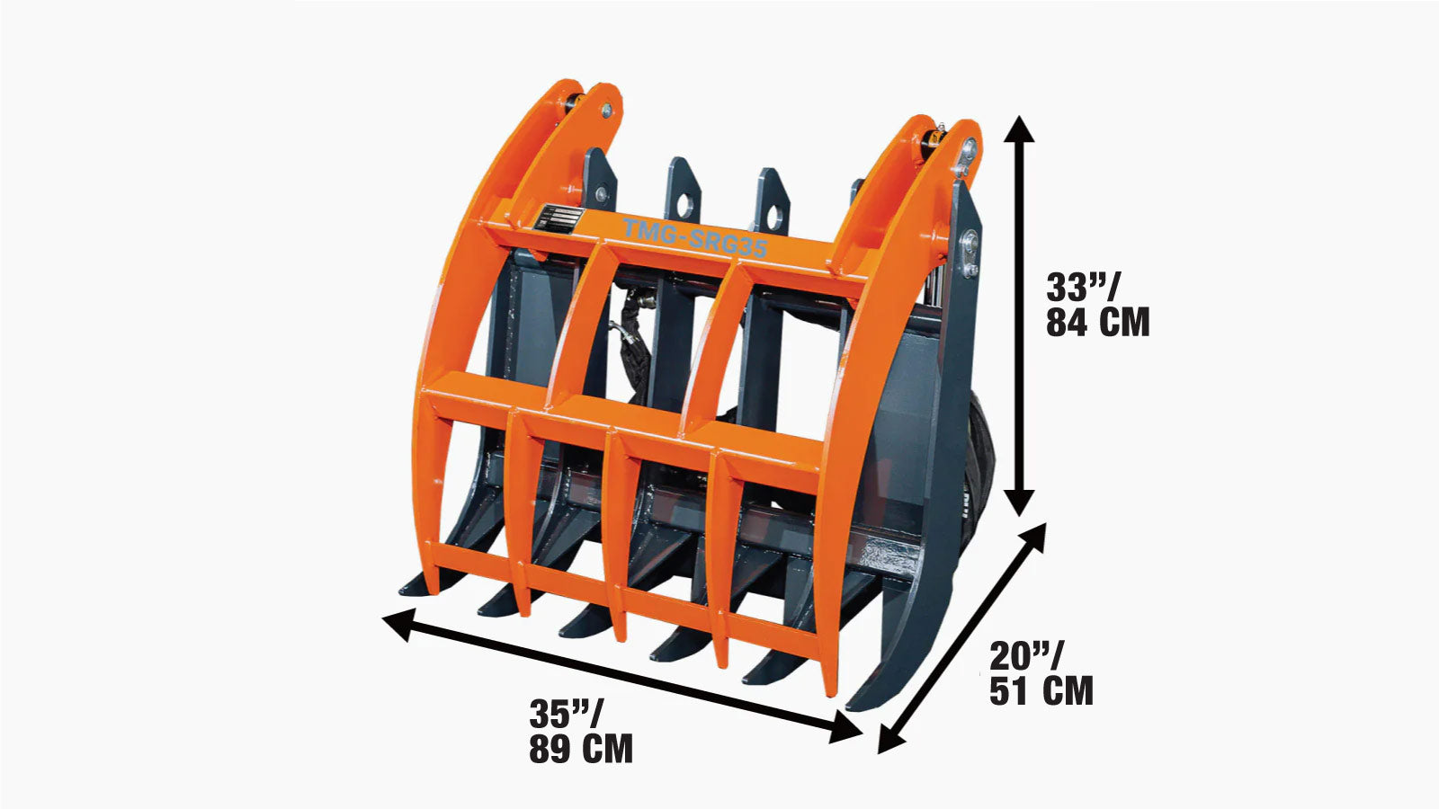 Mini Skid Steer Root Rake Grapple, 890 mm (35