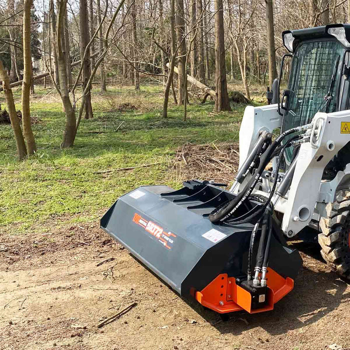 TMG Industrial 72” Skid Steer Rotary Tiller, Bi-Directional, 6” Tilling Depth, Universal Skid Mount, TMG-SRT72