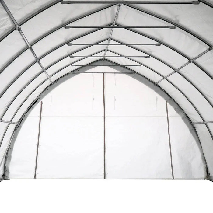 TMG Industrial 20' x 40' Arch Wall Peak Ceiling Storage Shelter with Heavy Duty 17 oz PVC Cover & Drive Through Doors, TMG-ST2041PV(Previously(ST2040PV)