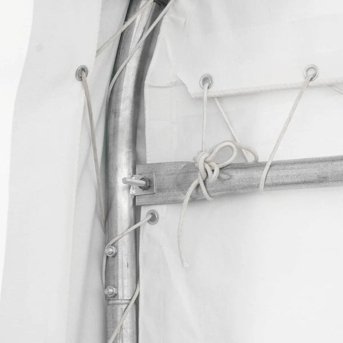 TMG Industrial 20' x 40' Straight Wall Peak Ceiling Storage Shelter with Heavy Duty 17 oz PVC Cover & Drive Through Door, TMG-ST2041V (Previously ST2040V)