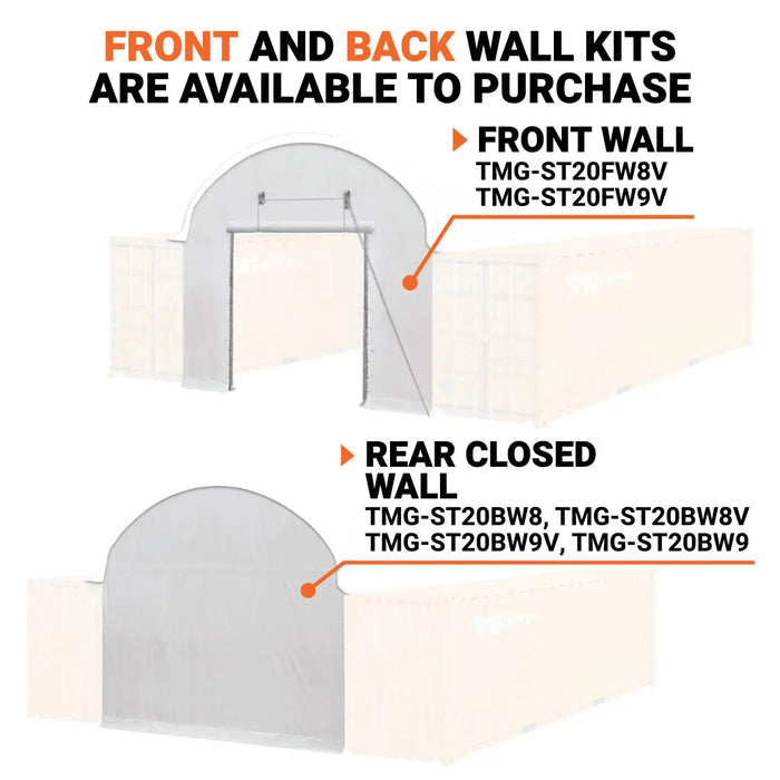 20' x 40' PVC Fabric Container Shelter, Fire Retardant, Water Resistant, UV Protected, TMG-ST2041CV(Previously ST2040C) - TMG Industrial