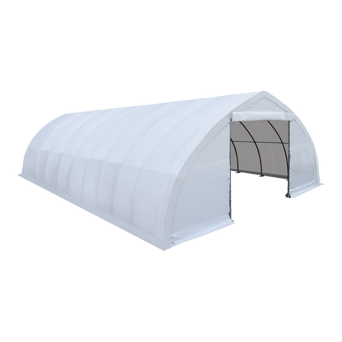 9m × 12m Peak Ceiling Storage Shelter with Heavy Duty 450 GSM PVC Cover & Drive Through Doors, TMG-ST3042V (Previously ST3040V) TMG Industrial Australia