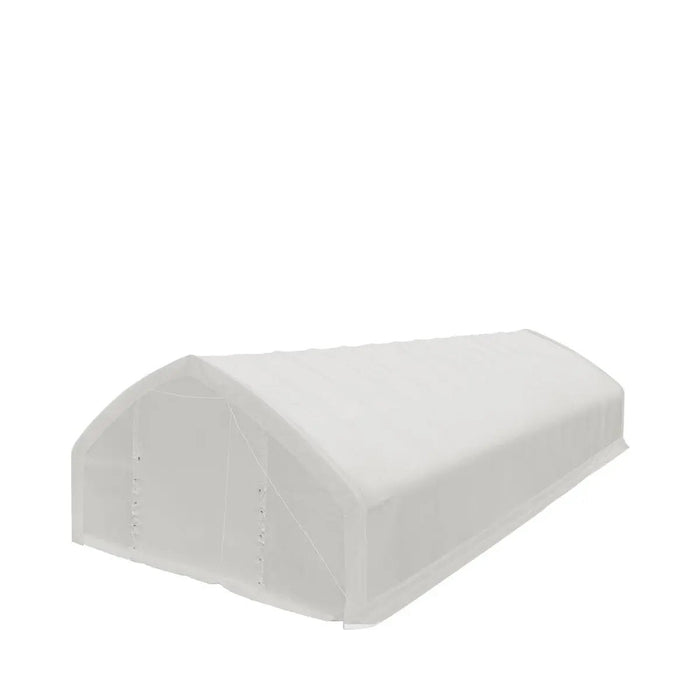 TMG Industrial 30' x 70' Straight Wall Peak Ceiling Storage Shelter with Heavy Duty 17 oz PVC Cover & Drive Through Doors, TMG-ST3070V