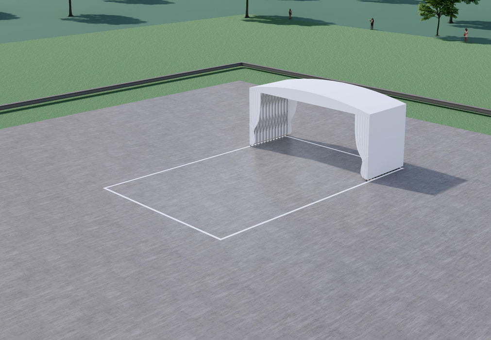 33' x 50' Retractable Mobile Shelter, 13' Clearance Height, 8" Lockable Wheels, 27 oz PVC Cover, TMG-ST3350M TMG Industrial CA