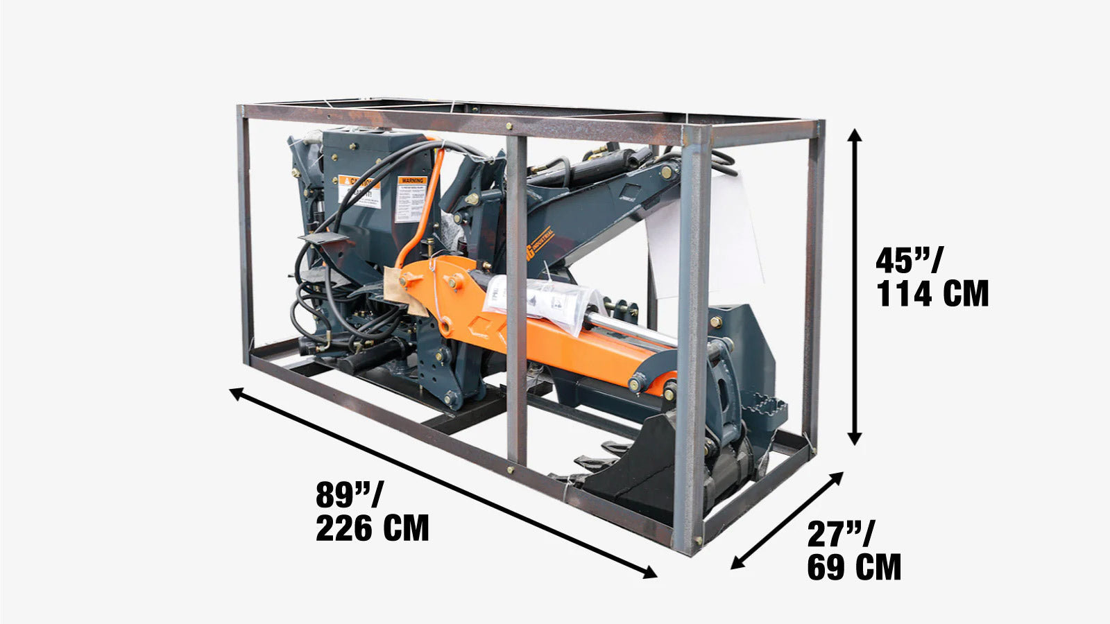 2200 mm (7’) 3-Point Hitch Swing Backhoe Attachment, Category 1 & 2, 40 - 100 HP Tractor TMG-TBH84-shipping-info-image
