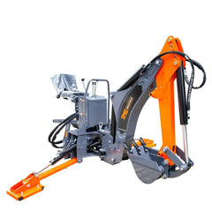 2380 mm (8’) Tractor Swing Backhoe Attachment, 180° Boom and Bucket Rotation TMG-TBH88