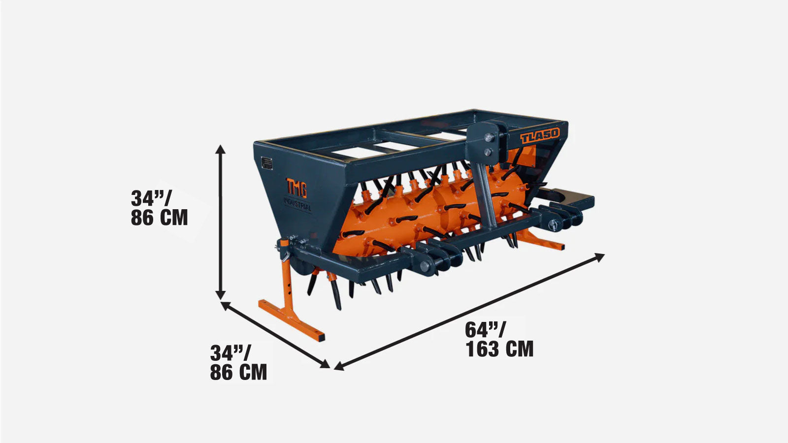 3-pistekiinnitteinen rumputulppailmastin, työleveys 50