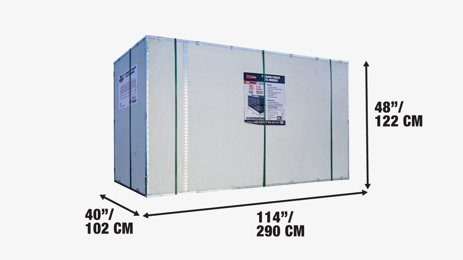 Pro-sarjan 9 jalan työpöytä, 30 laatikkoa, ruostumattomasta teräksestä valmistettu kansi, kuulalaakerit, kaksoiskiskot ja pyörät, TMG-WB930-shipping-info-image