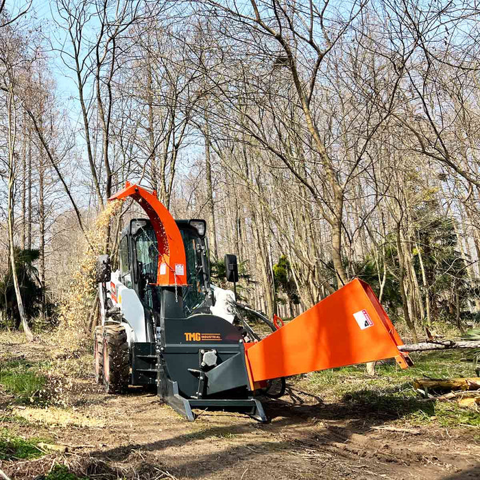 TMG Industrial 6" Skid Steer Wood Chipper, Gravity-Fed, Universal Skid Steer Mount, TMG-WC62S