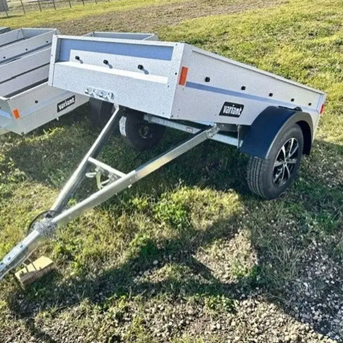 Variant 7’ Heavy Duty Utility Tilt Trailer with Tarp Cover, 4.2’x7’ Tilt Bed, Removable Tailgate, MFR #: S205Tilttarp, Made in Canada
