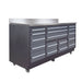 Pro Series 7-Ft 17-Drawer Workbench with Stainless Steel Top, Ball Bearing Double Slides & Casters, TMG-WB717
