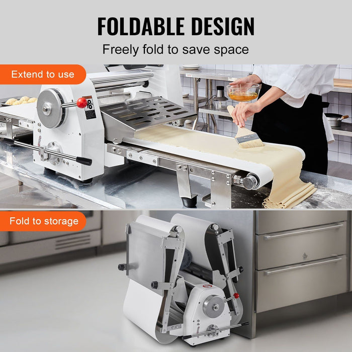 19.7" Commercial Electric Dough Sheeter, Dough Roller Pastry Press Machine for Bakeries & Restaurants, DOBA-DS197